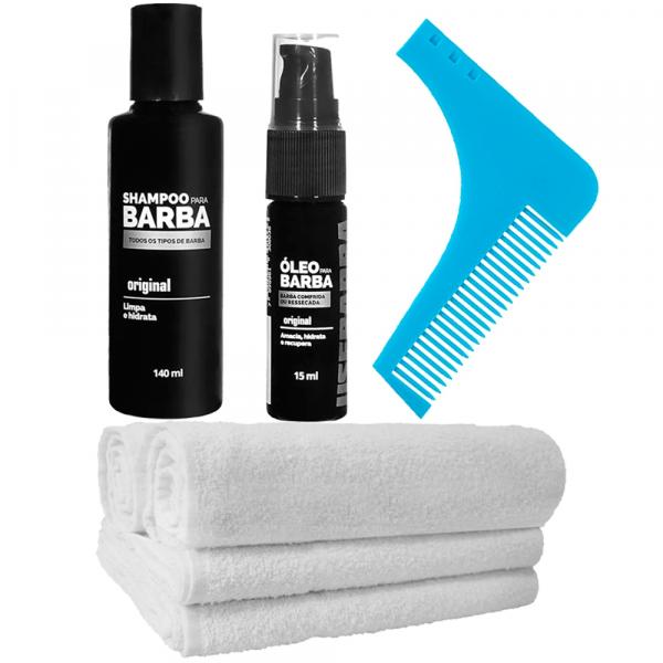 Kit Barba Grande Shampoo Toalhas Alinhador Óleo Usebarba - Use Barba