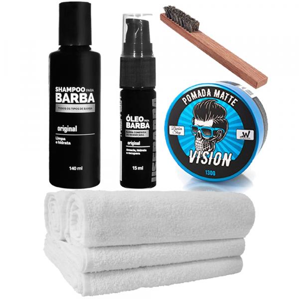 Kit Barba Longa Shampoo Toalhas Pomada Óleo Usebarba - Use Barba