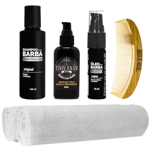 Kit Básico + Óleo + Shampoo - 2 Toalhas Usebarba
