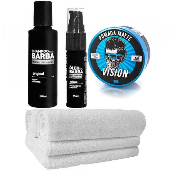 Kit Barba Grande Pomada Óleo Toalhas Shampoo Usebarba - Use Barba