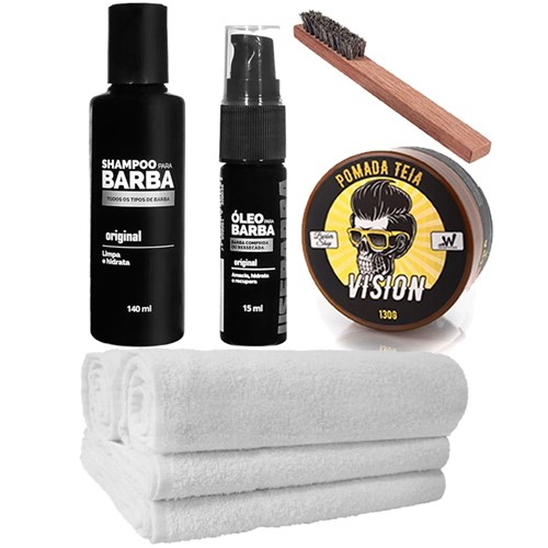 Kit Básico Pomada Toalhas Óleo Shampoo Usebarba