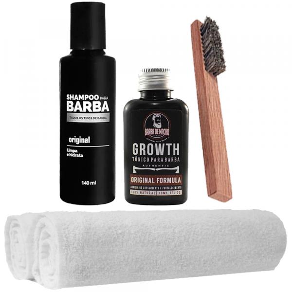 Kit Barba Grande Escova Toalhas Tônico Shampoo Usebarba - Use Barba