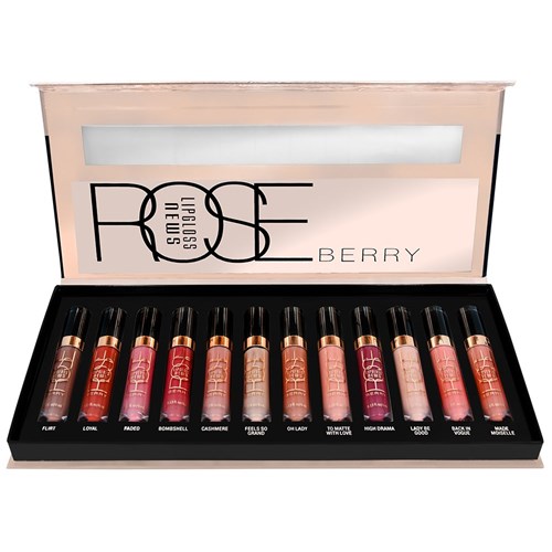 Kit Batom Líquido Lip Gloss News 12 Cores - Rose Berry