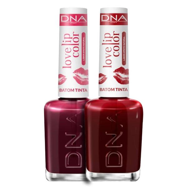 Kit 2 Batons Tinta Love Lip Color Love Cherry Red DNA - 10ml