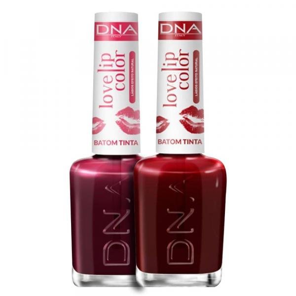 Kit 2 Batons Tinta Love Lip Color Love Red Cherry DNA - 10ml