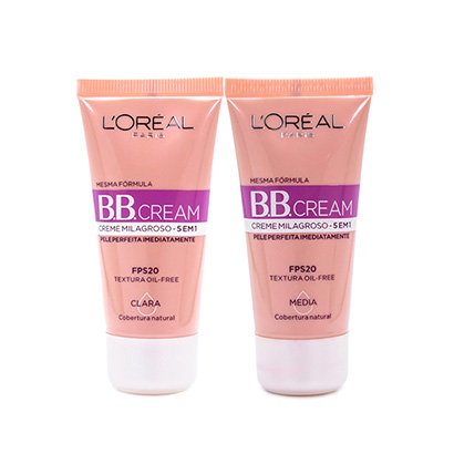 Kit 2 BB Cream L'Oréal Paris com Dois Tons Clara e Média FPS 20 30ml