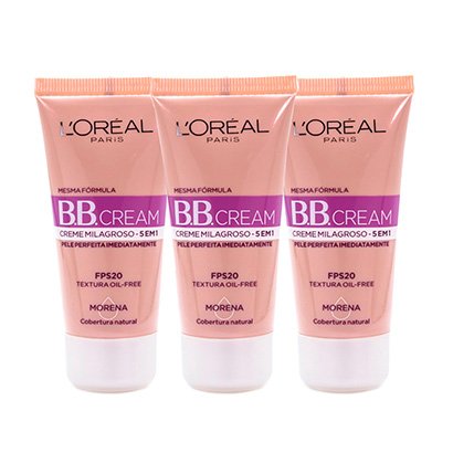 Kit 3 BB Cream L'Oréal Paris Cor Morena FPS 20 30ml