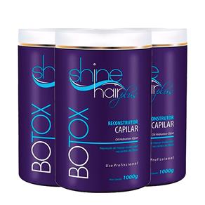 Kit 3 Bbtox Capilar Shine Hair Plus 1kg