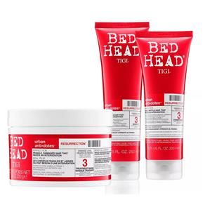 Kit Bed Head Resurrection Reparação Shampoo + Condicionador + Máscara de Tratamento - 250ml+200ml+200g