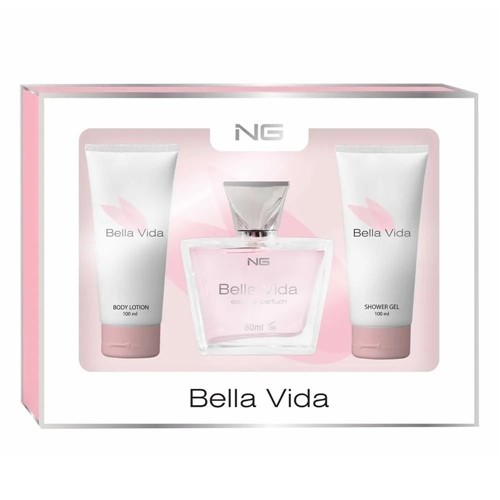 Kit Bella Vida Perfume + Loção + Gel de Banho Ng Perfumes