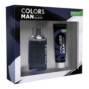 Kit Benetton Colors Man Black EDT 100ml + Shower Gel 75ml