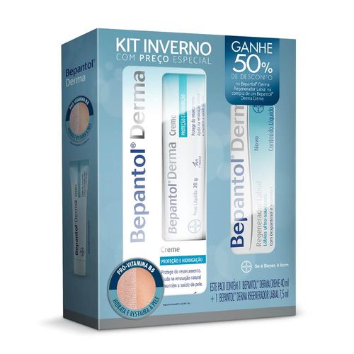 Kit Bepantol Derma com 40g + Regenerador Labial com 50% de Desconto