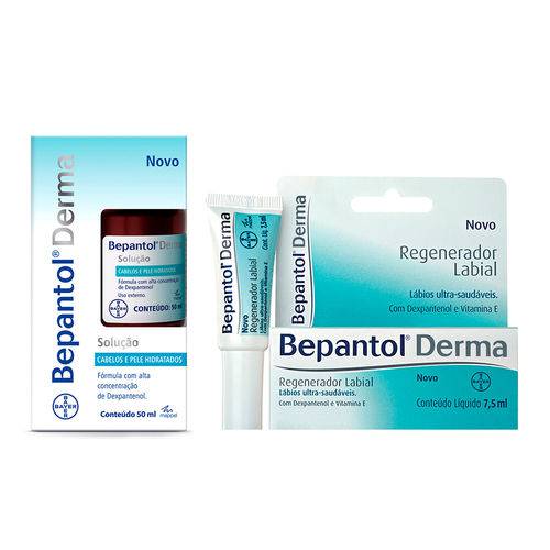 Kit Bepantol Derma Labial 7,5ml + Derma Solução 50ml