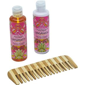 Kit Bi Set Orgânica Framboesa e Orquídea Hidratante + Sabonete Líquido + Pente de Bambu