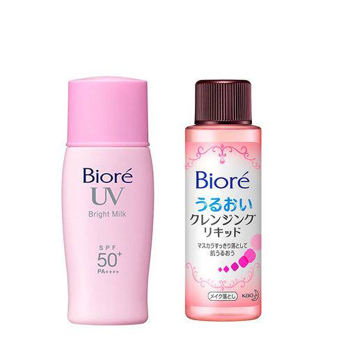 Kit Bioré Bright Milk Spf 50+pa++++ 30ml /demaquilante Cleansing Liquid 50ml