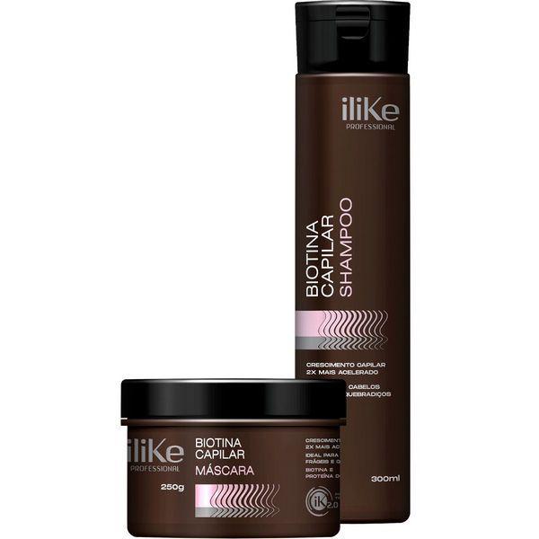 Kit Biotina Capilar Ilike Shampoo 300ml + Mascara 250g