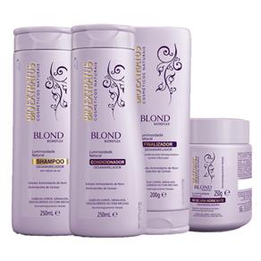 Kit Blond Biorefex Shampoo 250ml+Condicionador 250ml+Máscara 250g+Finalizador 200g Bio Extratus