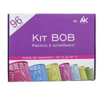 Kit Bob Plástico para Cabelo com 96 Unid - do Nº 0 ao Nº 7-