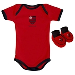 Kit Body + Pantufa para Bebê do Flamengo