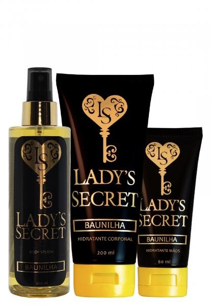Kit Body Splash + Hidratante Corporal + Hidratante para Mãos Ladys Secret Baunilha