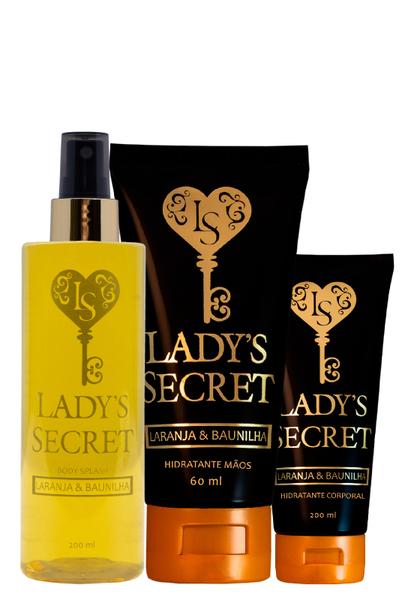 Kit Body Splash + Hidratante Corporal + Hidratante para Mãos Ladys Secret Laranja Baunilha