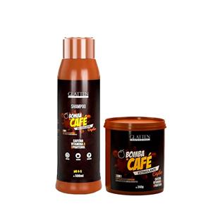 Kit Bomba de Café Glatten Professional Shampoo 500ml e Estimulante Capilar 240g