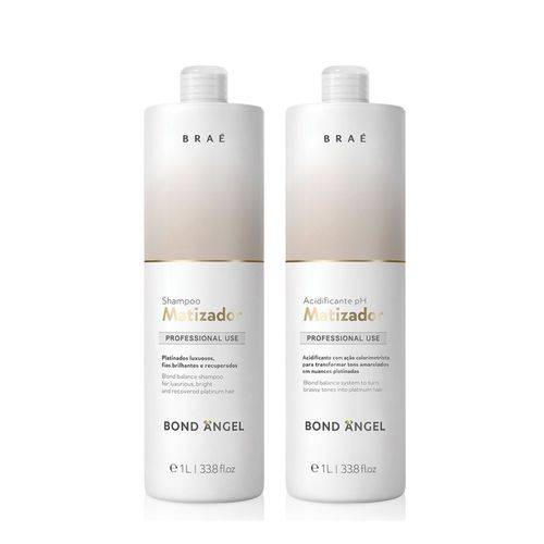 Kit Bond Angel Braé Shampoo Matizador e Acidificante Ph 2x1000ml