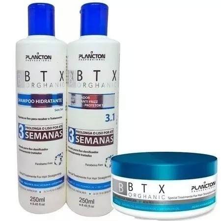 Kit Botox Organico 250g Sem Formol + Shampoo + Condicionador Plancton