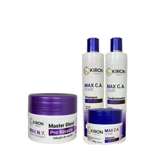 Kit Botox Pro Keratin 300g + Tratamento Hidratação Home Care 3x300ml Kiron Cosméticos Max C.A.