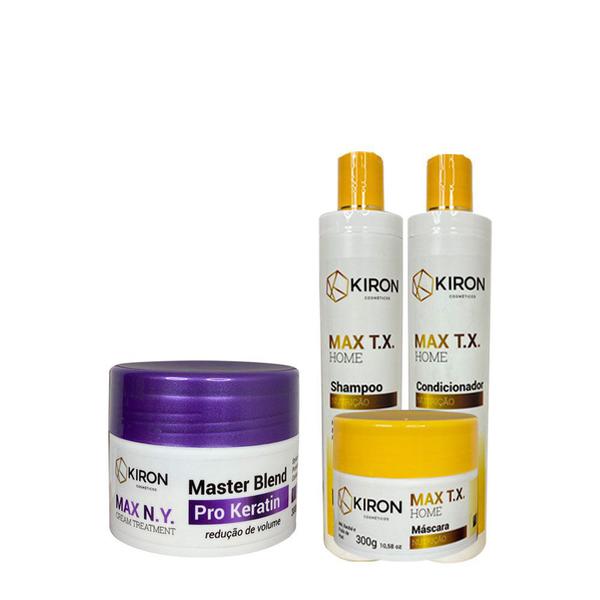 Kit Botox Pro Keratin 300g + Tratamento Nutrição Home Care 3x300ml Kiron Cosméticos Max T.X.