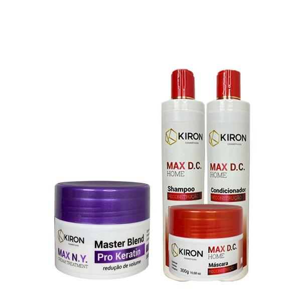 Kit Botox Pro Keratin 300g + Tratamento Reconstrução Home Care 3x300ml Kiron Cosméticos Max D.C.