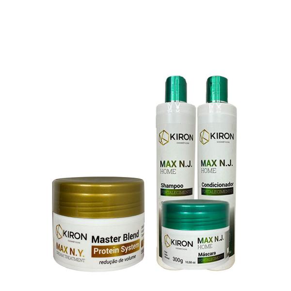 Kit Botox Protein System 300g + Tratamento Fortalecimento Home Care 3x300ml Kiron Cosméticos Max N.J.