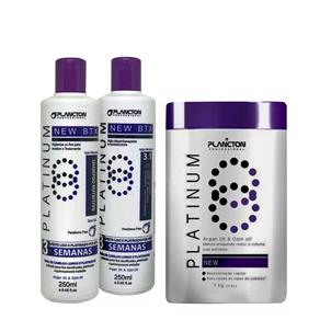Kit BTX Platinum Plancton Shampoo, Condicionador e Btx 1kg