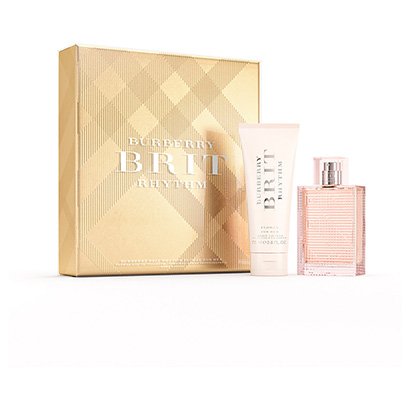 Kit Burberry Brit Rhythm Women Floral Perfume Feminino Eau de Toilette 50ml + Body Lotion 75ml