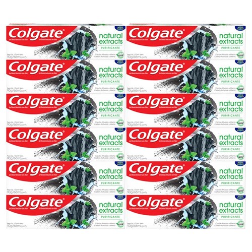 Kit C/ 12 Cremes Dental Colgate Natural Extracts Purificante 90G