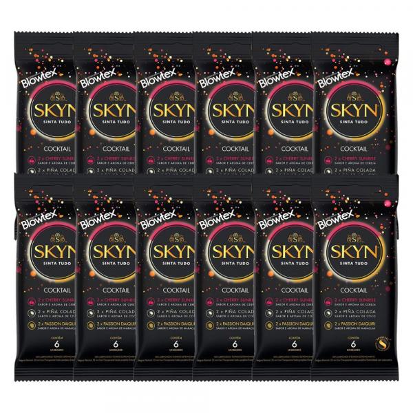 Kit C/ 12 Pacts Preservativo SKYN Cocktail C/ 6 Un Cada