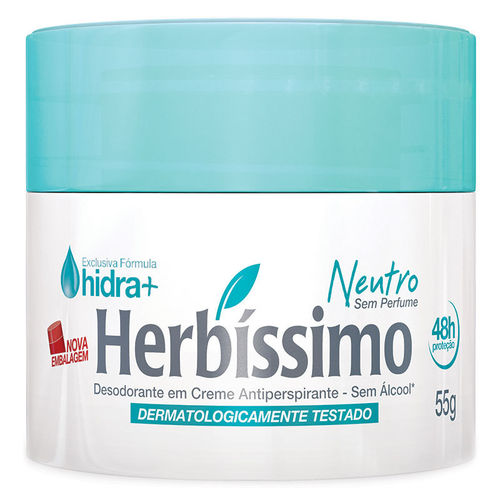 Desodorante Creme Herbissimo Neutro 55g Kit C/2
