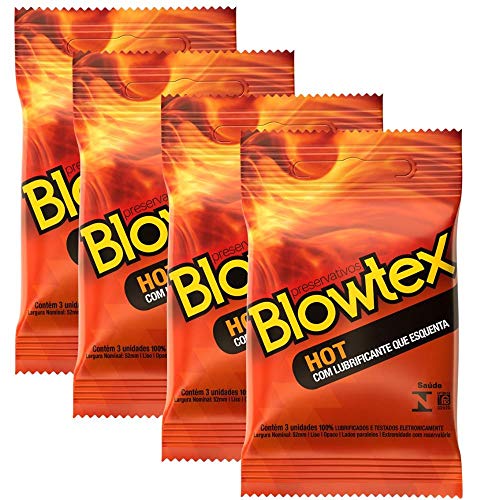 Kit C/ 4 Pacotes Preservativo Blowtex Hot C/ 3 Un Cada