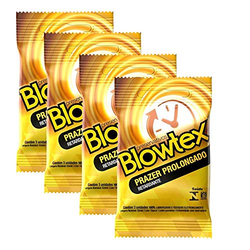 Kit C/ 4 Pacotes Preservativo Blowtex Retardante C/ 3 Un Cada