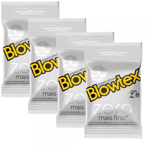 Kit C/ 4 Pacotes Preservativo Blowtex Zero C/ 3 Un Cada