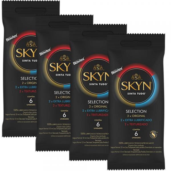 Kit C/ 4 Pacotes Preservativo SKYN Selection C/ 6 Un Cada