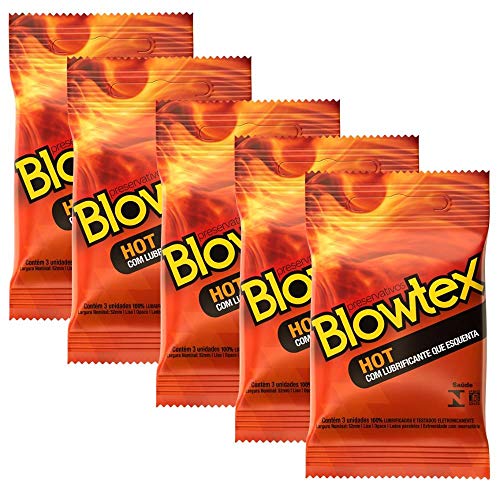 Kit C/ 5 Pacotes Preservativo Blowtex Hot C/ 3 Un Cada