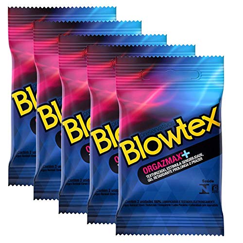 Kit C/ 5 Pacotes Preservativo Blowtex Orgazmax C/ 3 Un Cada