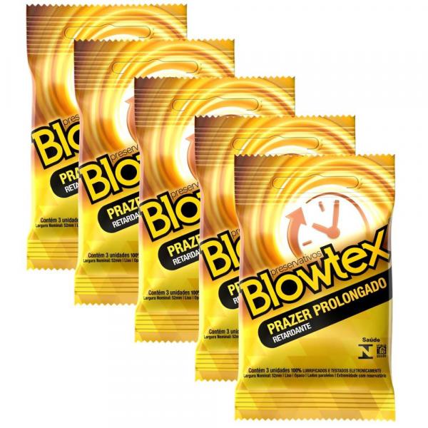 Kit C/ 5 Pacotes Preservativo Blowtex Retardante C/ 3 Un Cada