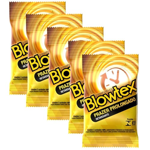 Kit C/ 5 Pacotes Preservativo Blowtex Retardante C/ 3 Un Cada