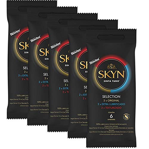 Kit C/ 5 Pacotes Preservativo Skyn Selection C/ 6 Un Cada