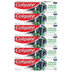 Kit C/ 6 Cremes Dental Colgate Natural Extracts Purificante 90g