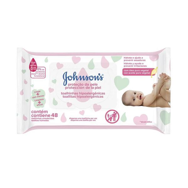 Kit C/ 3 Lenço Umedecido JOHNSON'S Baby Extra Cuidado 48 Unidades - Johnsons