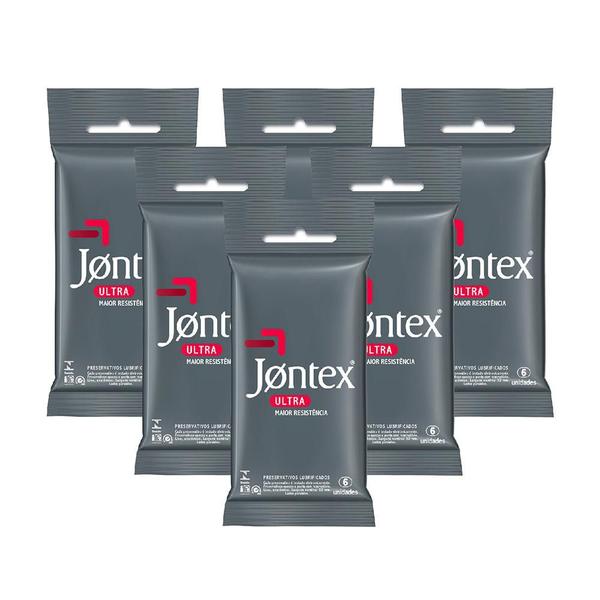 Kit C/ 6 Preservativo JONTEX Lubrificado Ultra Resistente 6 Unidades