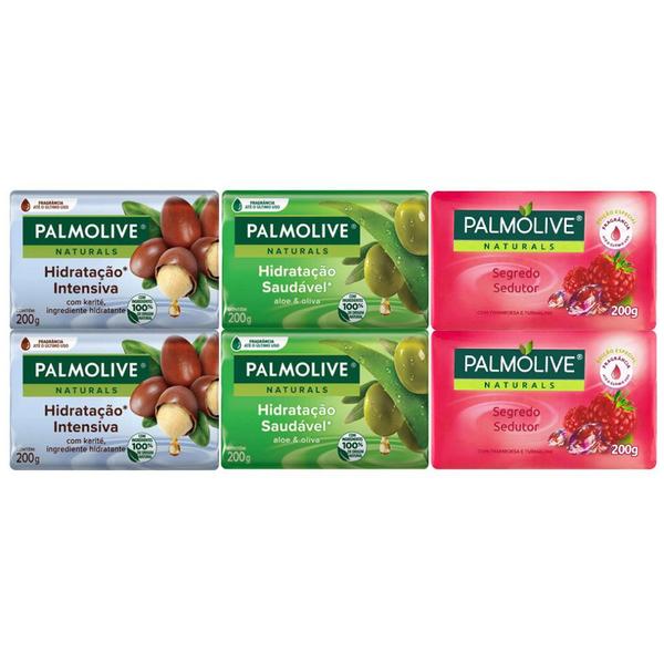 Kit C/6 Sabonetes Palmolive Naturals (Intens+Saudáv+Sedutor)